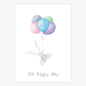 Preview: Glückwunschkarte "Oh Happy Day" mit Hase