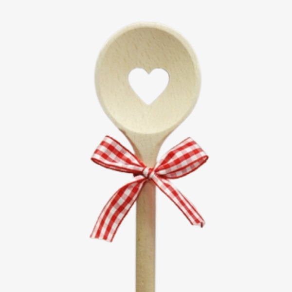 heart-shaped wooden spoon