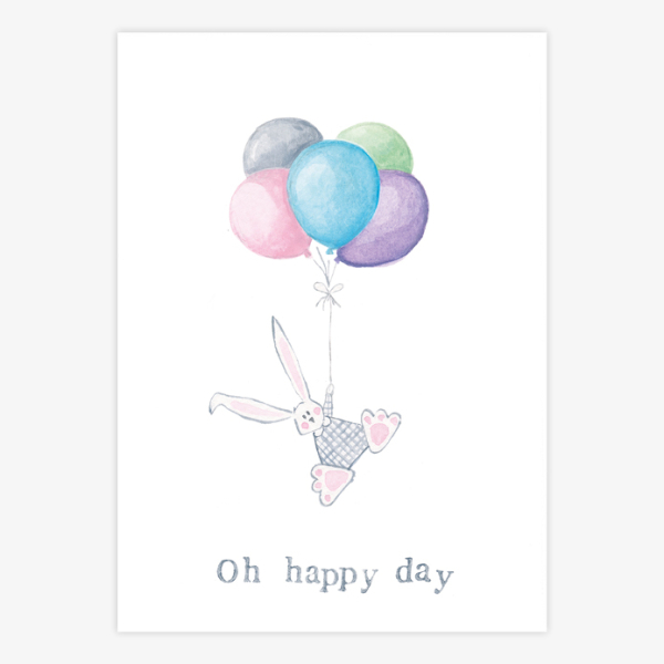 Glückwunschkarte "Oh Happy Day" mit Hase